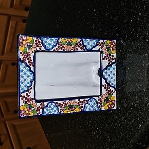 Mexican pottery picture frame